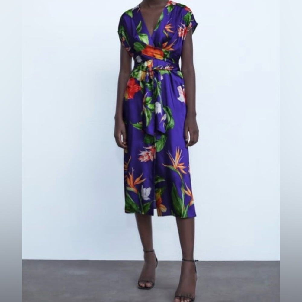 ZARA Belted Midi Dress